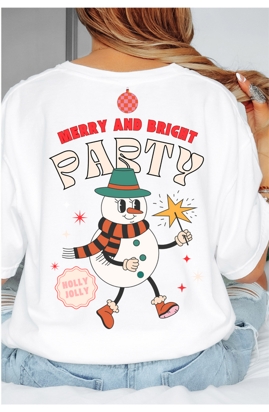 Merry And Bright Snowman T-Shirt