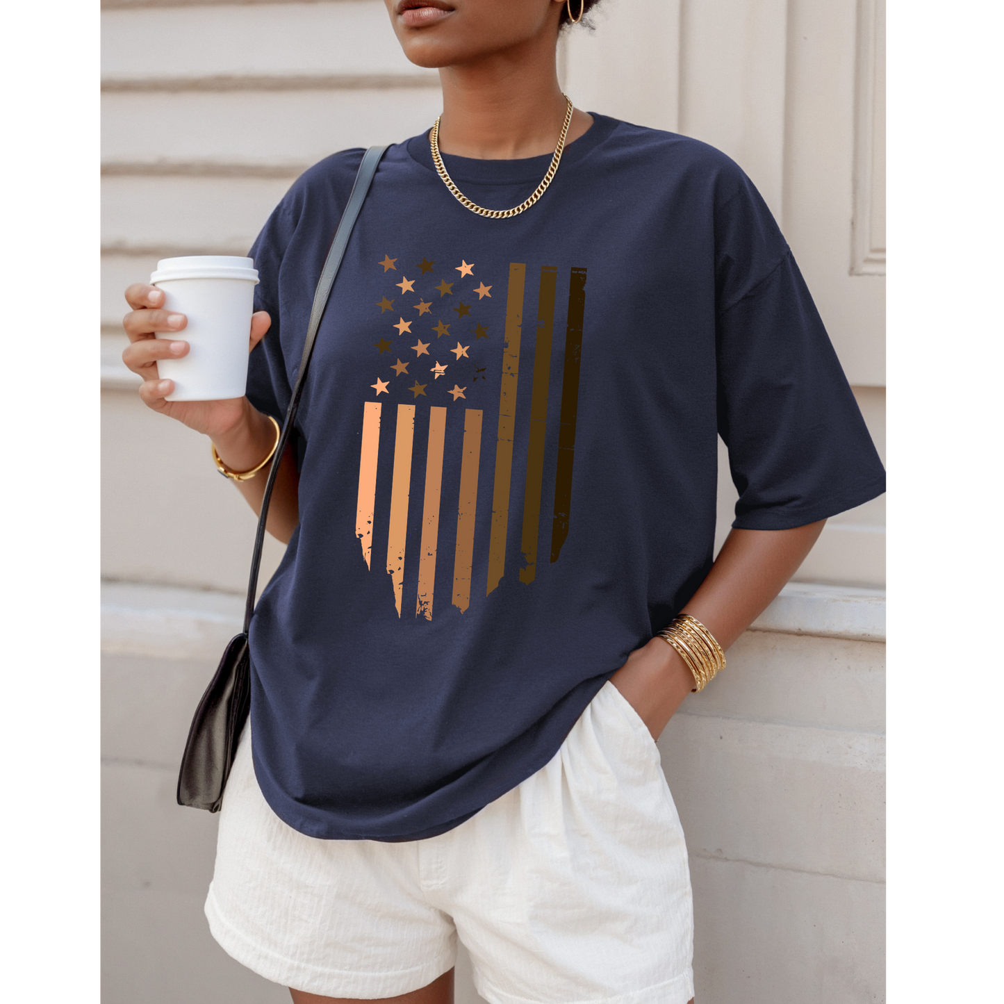 Black Pride American Flag Tee