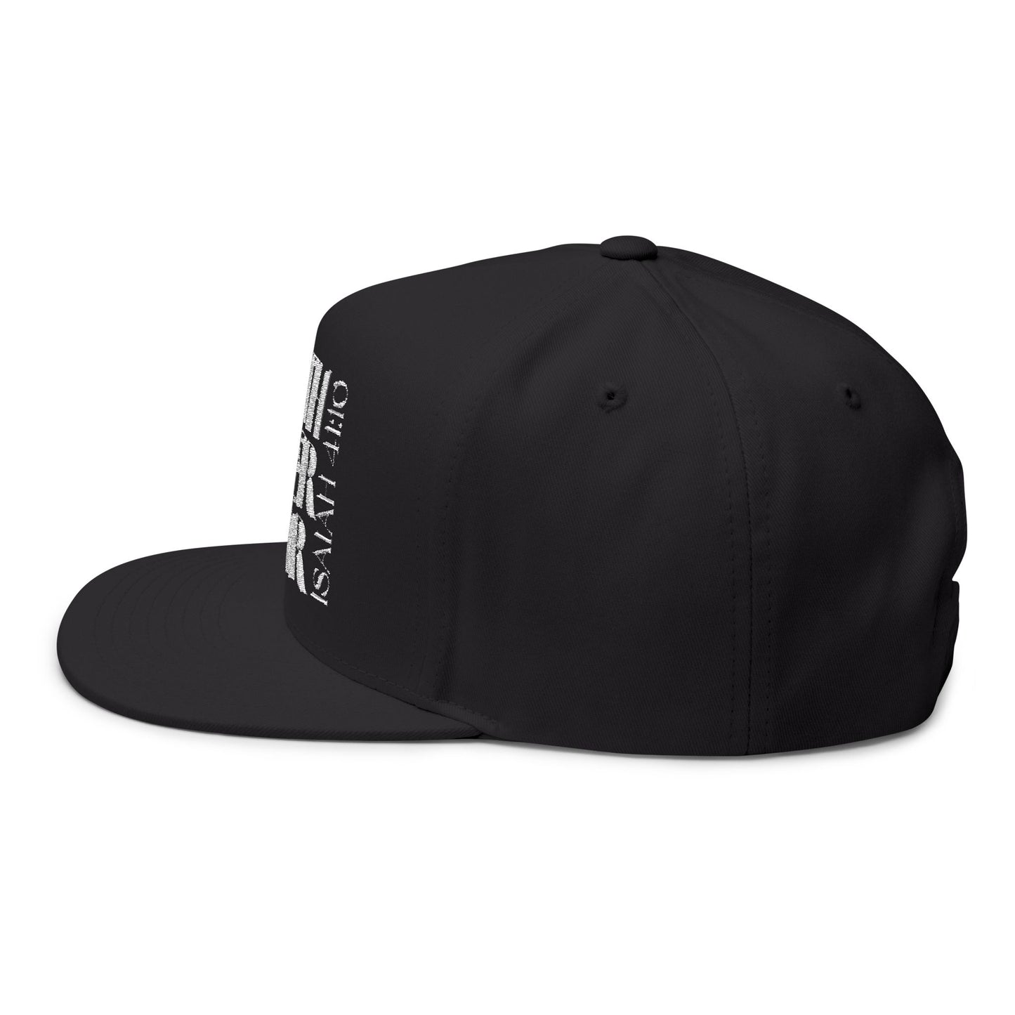 (Black) Faith Over Fear - Embroidered Flat Bill Cap